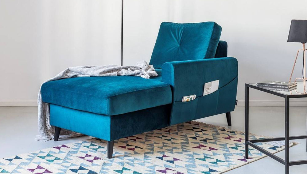 Scandi meridienne avec coffre velours Scandi meridienne avec coffre velours