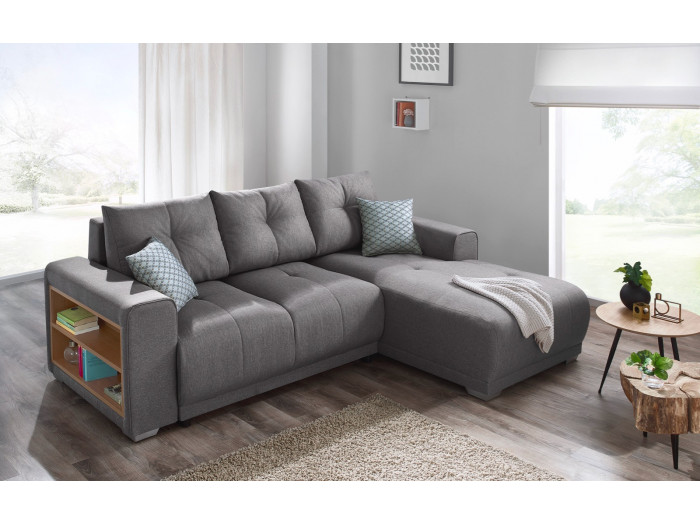 Corner Convertible Sofa With Shelves Lisbona Bobochic