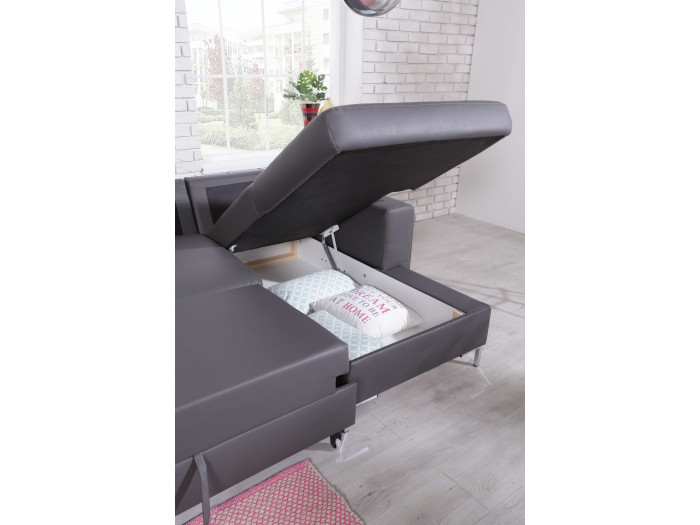 Canapé Pu Convertible Panoramique Coffre L Lilly Bobochic L Lilly
