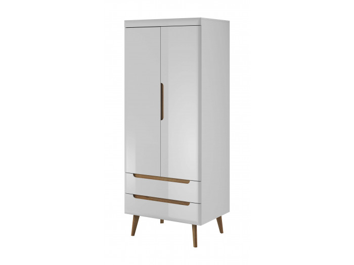 Wardrobe Nordi White White Gloss And Light Wood Subleem