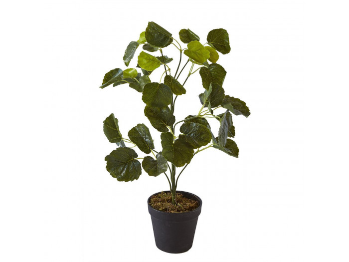 Plante artificielle en polyethylène a 42 feuilles et son pot noir Olla