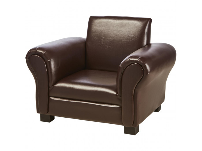 Fauteuil club enfant Simili chocolat Contemporain L 58 x P 43 cm