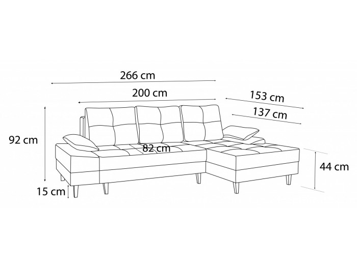 Corner Sofa Convertible With Trunk Sven I Bobochic